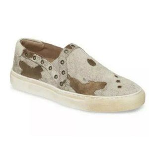 Chocolat Blu Novella Calf Hair Casual Sneaker - Gold/Beige Shoes 36 (US 5)